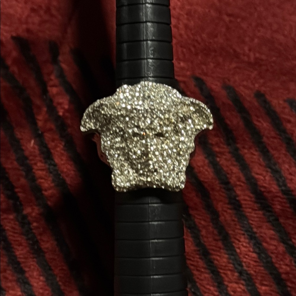 Versace Silver rhinestones Medusa Ring